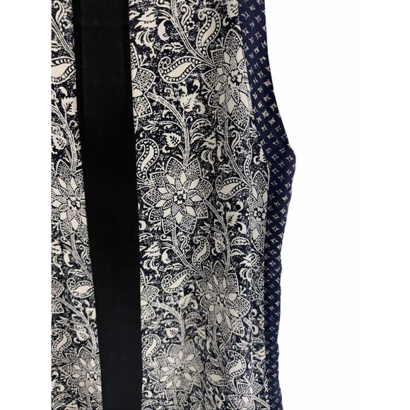 Rebecca Taylor navy blue and cream silk tunic tank top- size m - Picture 3 of 6